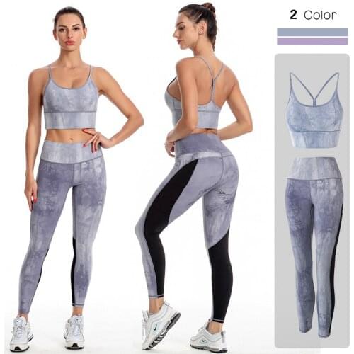 Womens Yoga Set Yoga Leggings Set Women Fitness Suit For Yoga Clothes High Waist Gym Workout Sportswear Gym Sports Clothing