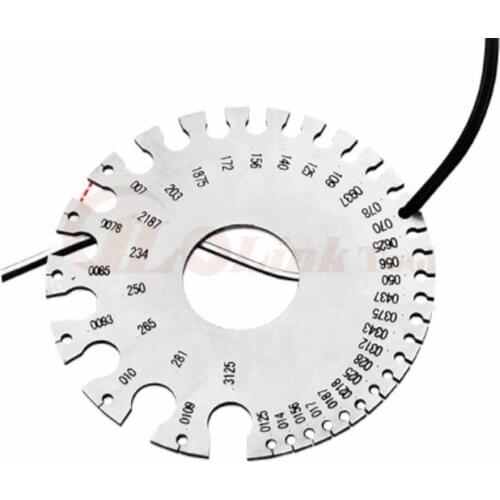 0-36 Round AWG SWG Wire Gauge Thickness Ruler Gauge Diameter Stainless Steel Measurer Tool
