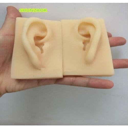 1pair 1:1 Simulation human soft silicone Ear models Acupuncture Accs Supplies Practice model medical teaching tools
