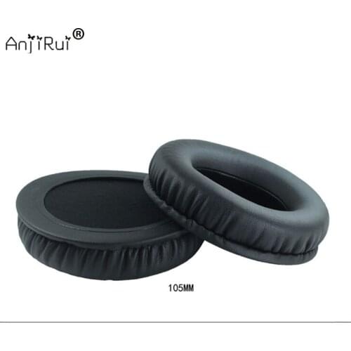 1 pair,ANJIRUI black protein skin memory cotton thickening 105MM headset sets sponge sets Headphone Pillow Replacement ear pads