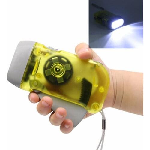 1pc Practical Hand Pressing Dynamo Crank Power Wind Up Flashlight Press Crank Camping Lamp Light For Outdoor Bike Accessories