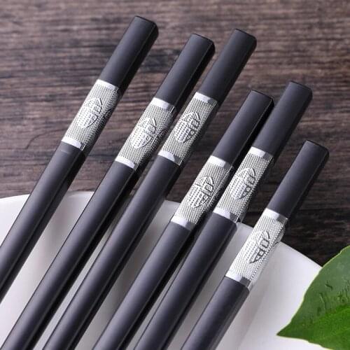 10 Pairs Of Non-slip High Temperature Resistant Chopsticks Chinese Alloy Chopsticks Reuse Eco-friendly Hot Pot Public Tableware