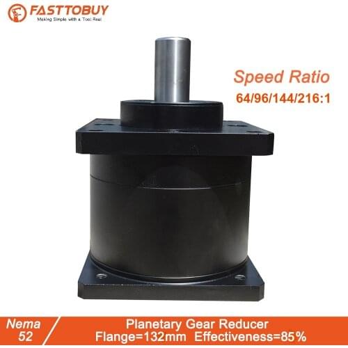 High Precision Speed Ratio 16:1 Planetary Speed Reducer Gearbox, Flange 130mm Reducer for NEMA52 Stepper Motor