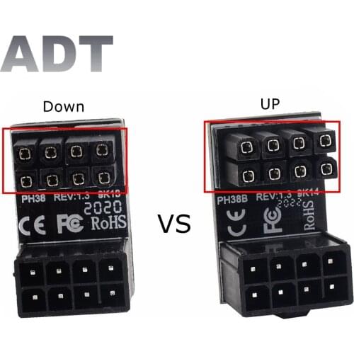 180 Degree Angled ATX 8pin Male to Female Power Adapter Connector for Desktops Graphics Card