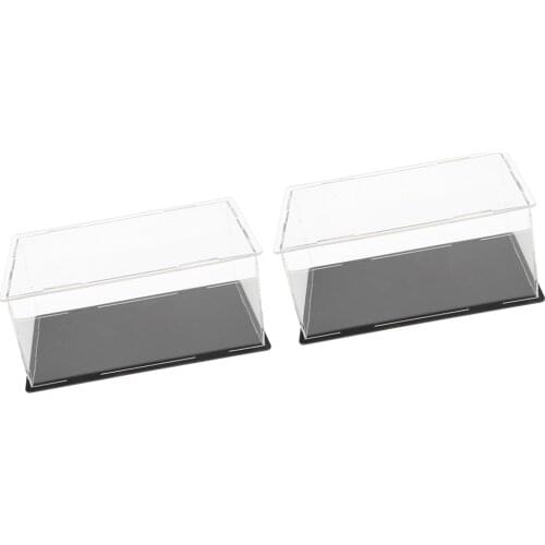 2pcs Acrylic Display Case Box Dustproof For Diecast Car Figure Doll Models