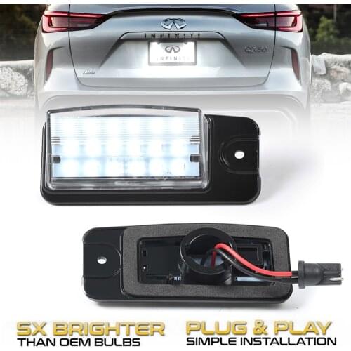 2Pcs Car LED License Number Plate Light Lamps For Infiniti FX35 FX37 FX50 QX50 QX70 EX25 EX35 EX37 Q45