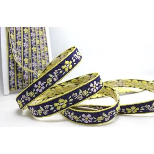 2 Yards 9mm Floral Embroidery Trim|Thick|Floral Pattern|Curtain Decoration|Sofa Supplies|Clothing