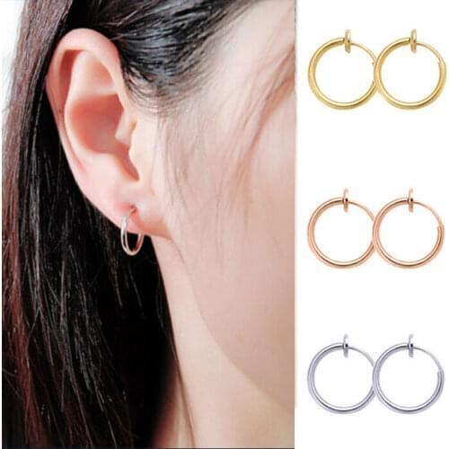 5Pcs/Lot New Vintage Rose Gold Multiple Dangle Small Circle Hoop Earrings for Women Jewelry Steampunk Ear Clip Gift 2021