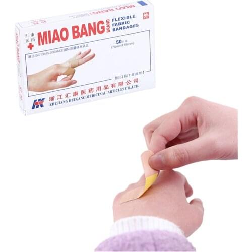 50Pc Breathable Band-Aids Stretch Adhesive Skin Stapler for Travel First Aid Kit Hemostasis Anti-inflammatory Wound Closure care
