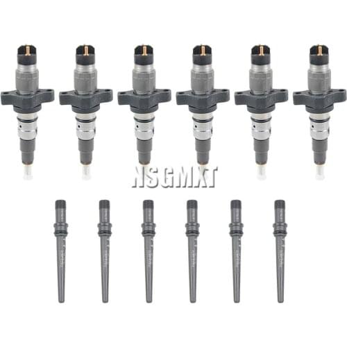 AP01 6× Fuel Injectors w/ Connector Tube Kit For Dodge Ram 2004-2009 Cummins 5.9L Diesel 445120032 5135790AA R5135790AC
