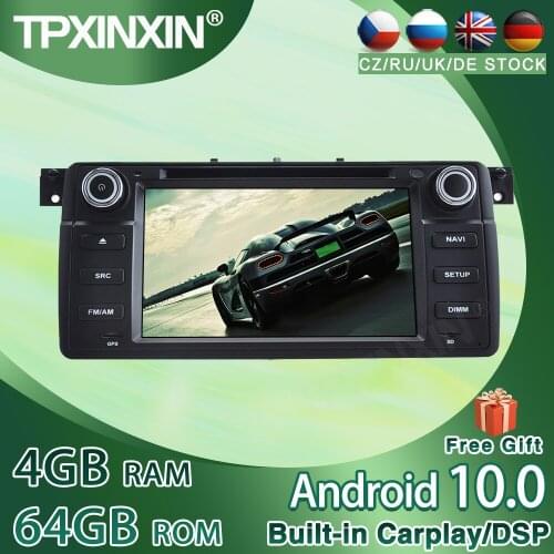 For BMW Serie 3 E46 M3 1998-06 4+64G Android 10.0 Car CD DVD Player GPS Navigation Auto Multimedia Player Tape Recorder Headunit