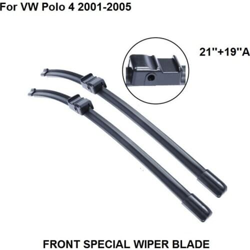 Car Windscreen Wipers Blade For VW Polo 4 2001-2005 21''+19''A Accessories Auto Rubber 2 Pcs/Pair