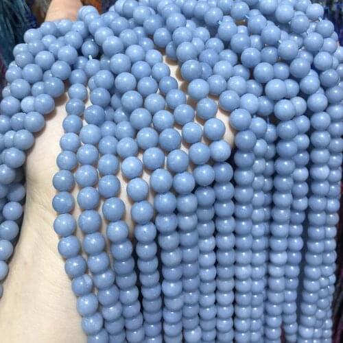 AAA Natural Stone Bead Blue Angel Stone Loose Beads For Jewelry Making DIY Necklace Bracelet Earrings Accessory