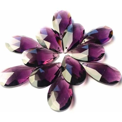 Camal 10PCS Violet Color 38mm Teardrop CRYSTAL Glass Beads DIY Chandelier Pendant Part Lamp Prisms Jewellery Hanging Decoration