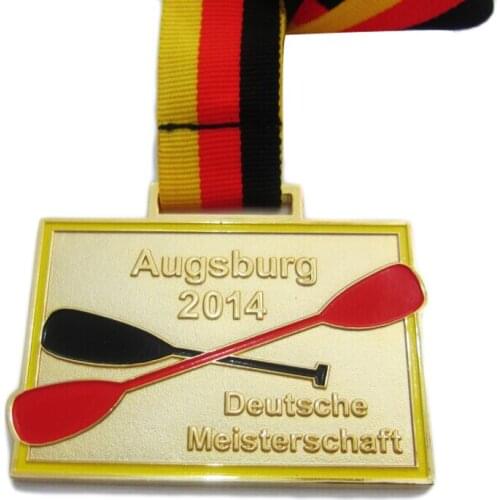 Zinc Alloy Augsburg Deutsch Meister Schafft Metal Gold Medal with Neck Ribbon Promotional Sale