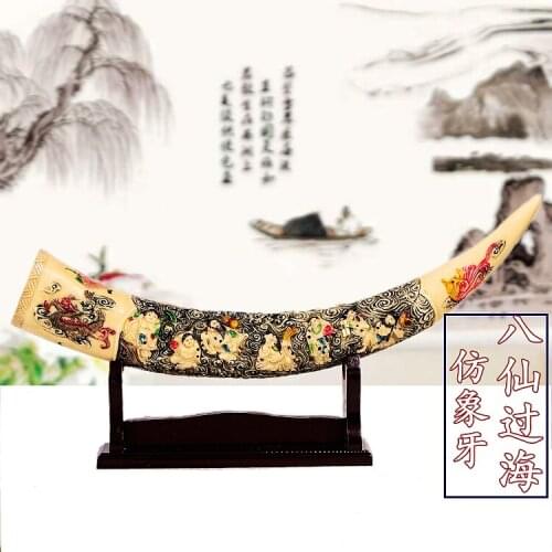 Imitation ivory creative household modern living room TV cabinet study soft decoration eight immortals cross sea office table