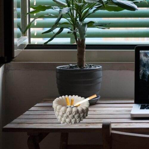 N84D Skull Ashtray Epoxy Resin Mold Plant Flower Pot Silicone Mould DIY Candle Holder Casting Tool