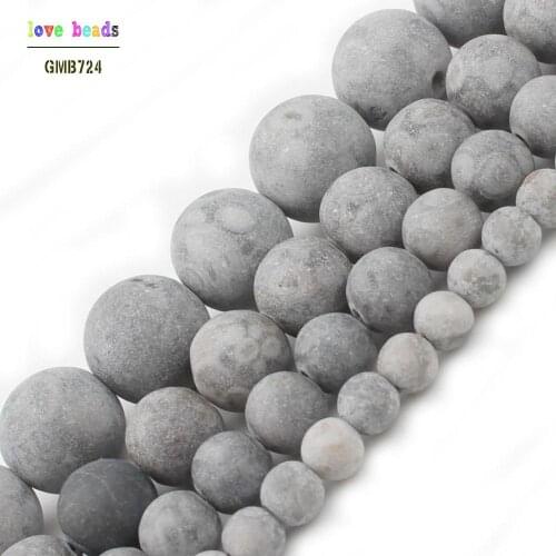 4/6/8/10mm Matte Grey Maifan Stone Beads DIY Beads for Jewellery Making 15 Inch Bracelets for Women