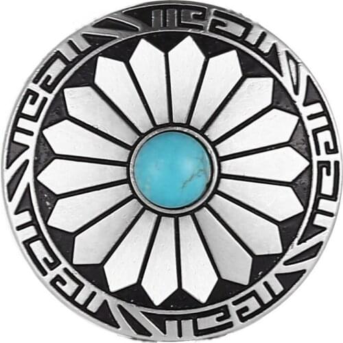 KDG Western Cowboy Radiant Flower Natural Stone Western Concho Metal Rhinestone Flower Concho Belt Screw Clothing Accessories