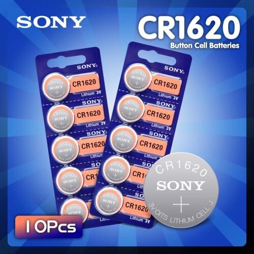 10pcs SONY CR1620 Button Battery ECR1620 DL1620 5009LC Cell Coin Lithium Battery 3V CR 1620 For Watch Electronic Toy Remote
