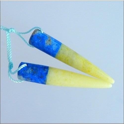 Lapis Lazuli,Serpentine Intarsia Gemstone Earrings,Charms Women Earrings Jewelry Gift Gem Customized,42x8mm,7.4g