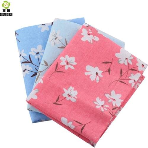 Shuanshuo Flower design Linen Fabric Qualities linen Cloth For Curtains, Sofa, Bags, Tablecloths Cover 150*50CM/PCS