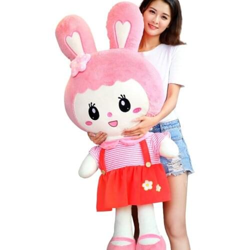 Dorimytrader Lovely Large 120cm Soft Cartoon Bunny Plush Toy 47inches Stuffed Anime Rabbit Doll Pillow Lover Girl Gift DY61594