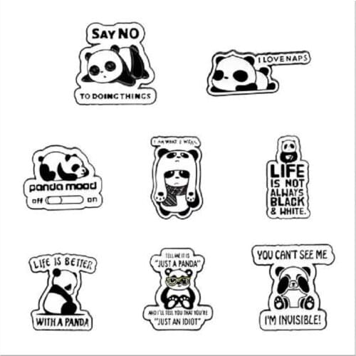 Cartoon national treasure panda child cute animal enamel pin male and female metal badge punk clothes lapel brooch gift