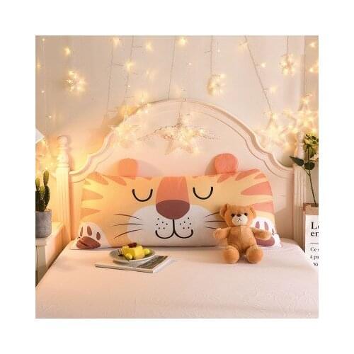 Cartoon Double Pillows Cotton Linen Backrest Cushion For Sofa Cushions For Bed Rest Pillow Back Support Large Size