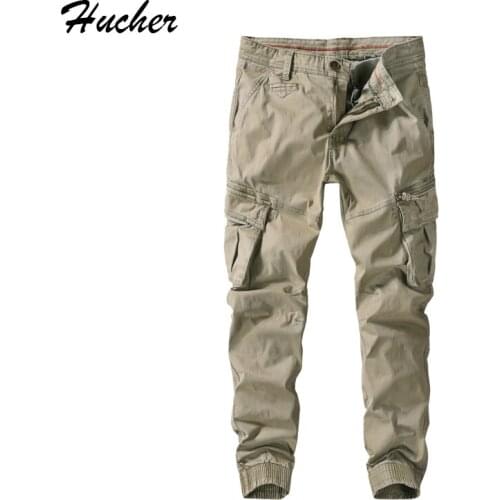 Huncher Mens Multi Pockets Cargo Pants Men 2021 Spring Classic Trousers Joggers Military Slim Fit khaki Tactical Pants For Men