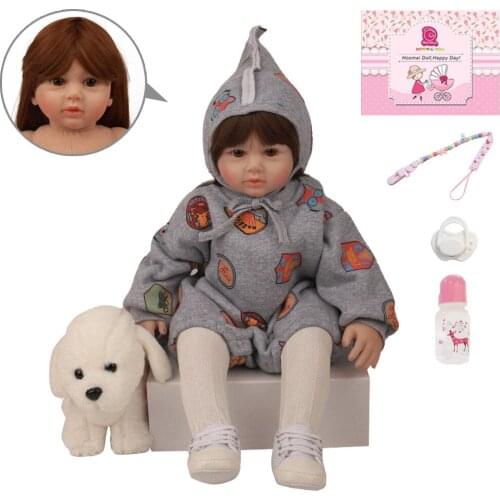 24" Handmade Cloth Soft Silicone Toddler Baby Doll Bebe Reborn Baby Toy Realistic Newborn Babies Birthday Gift Happy Playmates