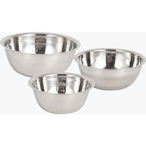 3Pc Stainless Steel Mixing Bowl Set Metal Nesting Bowls Space Saving Storage