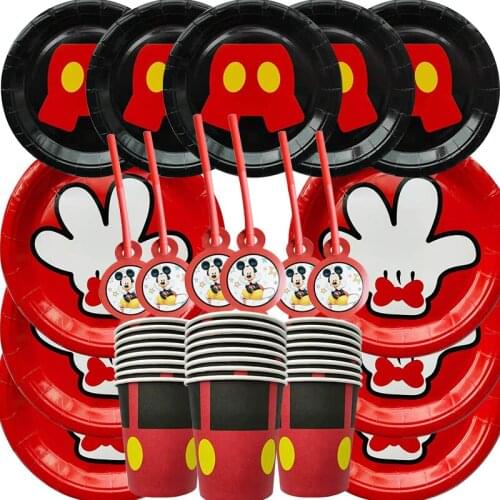 Disney Mickey Mouse Anniversary Party people party Mickey party tableware set children birthday party supplies decoration Set