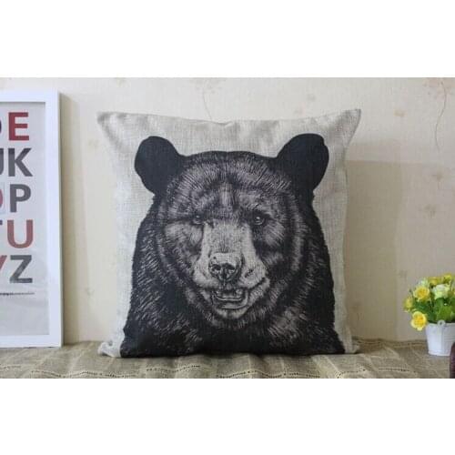 Bear pillow cover, European court style animal cartoon black bear throw pillow case pillowcase wholesale