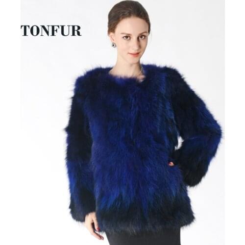 2021 New Fashion Real Raccoon Fur Coat For Women Thick Warm Custom Color Size Factory Natural Fox Jacket Women Overcoat DNT692