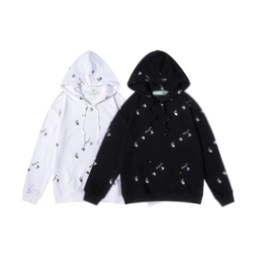 113214 Autumn Winter NEW Fashion Classic Allover Printed Brand Luxury Design Casual Versatile Concise Pullover Hoodie Unisex F1