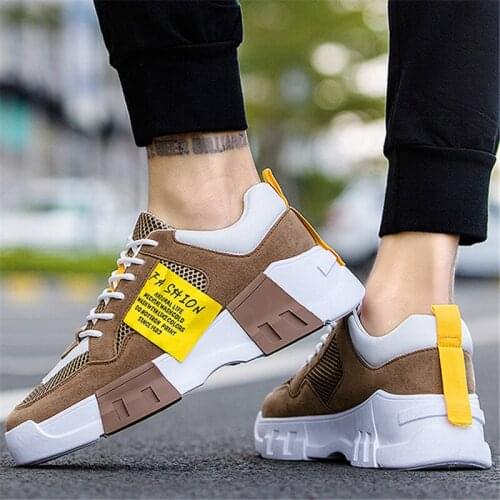 2021 spring and autumn new breathable student fashion casual mesh old man heightening single shoes