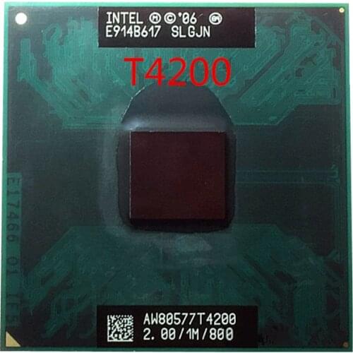 Free shipping Laptop CPU Official T4200 SLGJN 2.0GHz 1MB Dual Core Notebook processors Laptop CPU New&Original
