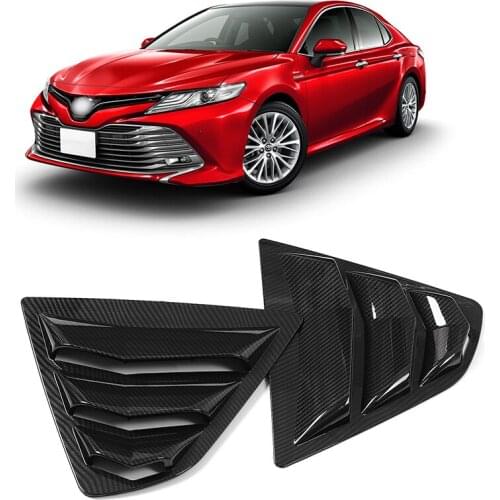 Pair Car Side Rear Window Louver Air Outlet Shutter Cover Trim For Toyota Camry SE XSE L LE XLE 2018 - 2020 Black / Carbon Look
