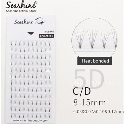 1 Tray 5D Seashine Lashes Premade Fans Volume Eyelashes Individual Short Stem Silk Eyelash Extensions 120 Fans Free Shipping