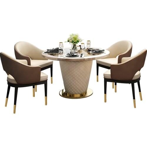 Northern Europe Light Luxury Post Modern Leather Art Dining Chair Simple European High-end Dressing Restaurant Study Leisure Fas