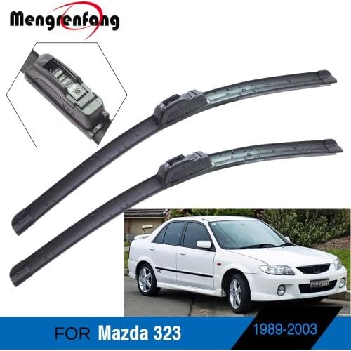 For Mazda 323 Car Front Windscreen Wiper Blades Soft Rubber Wiper J Hook Arms Accessories 1989-2003
