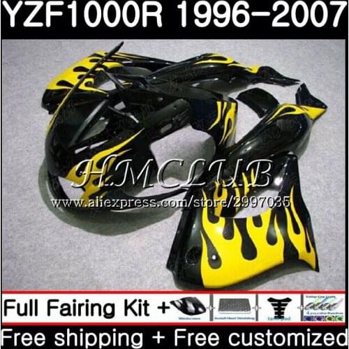 Thunderace Yellow flames For YAMAHA YZF1000R 96 97 98 99 00 01 21HC.2 YZF 1000R YZF-1000R 1996 1997 1998 1999 2000 2001 Fairing