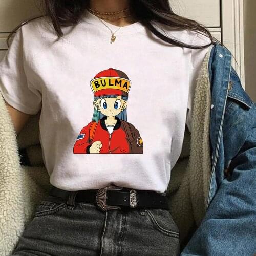 Top Tendance 2021 Femme Dragon Ball Graphic Tee Printed Pattern Aesthetic Clothes Short Sleeved Japanese Anime Casual Streetwear