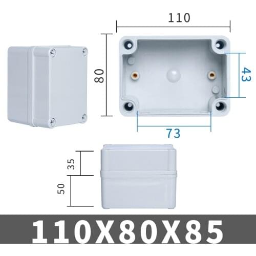 Indoor and external monitoring power box plastic case distribution box junction box sealing box waterproof 110*80*85mm