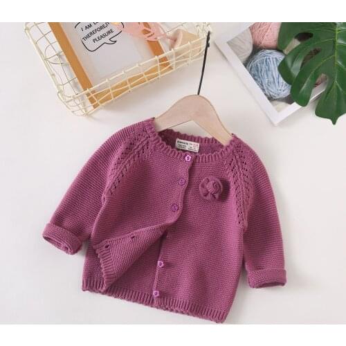 Toddler Girl Knitted Coats 2019 Autumn Winter New Baby Clothes Newborns Girls Cute Solid Sweaters Jackets Baby Girl Outwear Tops