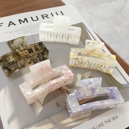 1Pc Korean Solid Big Hair Claws Elegant Acrylic Hair Clips Hairpins Barrette Headwear For Women Girls Hair Accessories Hair Crab