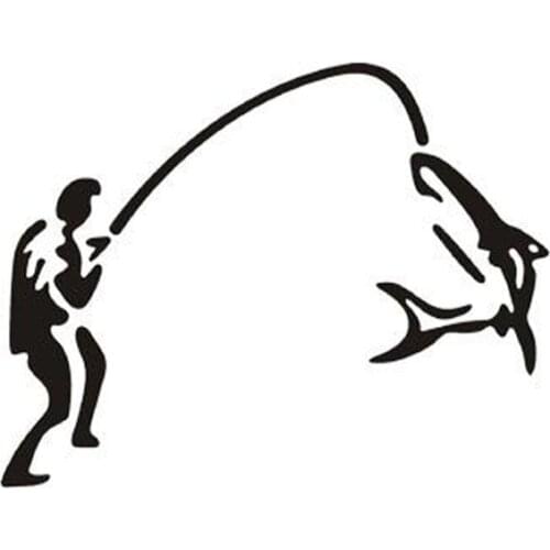 11*8CM FISHING Rearview Mirror Car Sticker Mirror Fishing Window Car Stickers Black/Silver CT-510