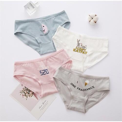 Womens cotton printed underwear, womens waist bag hip breathable underwear cute briefs T0747