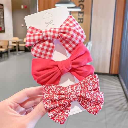 1/2/3pcs/set Floral Bow Children Hairpin Kids Headdress Printed Side Bangs Clip for girls Fashion Hair Accessories